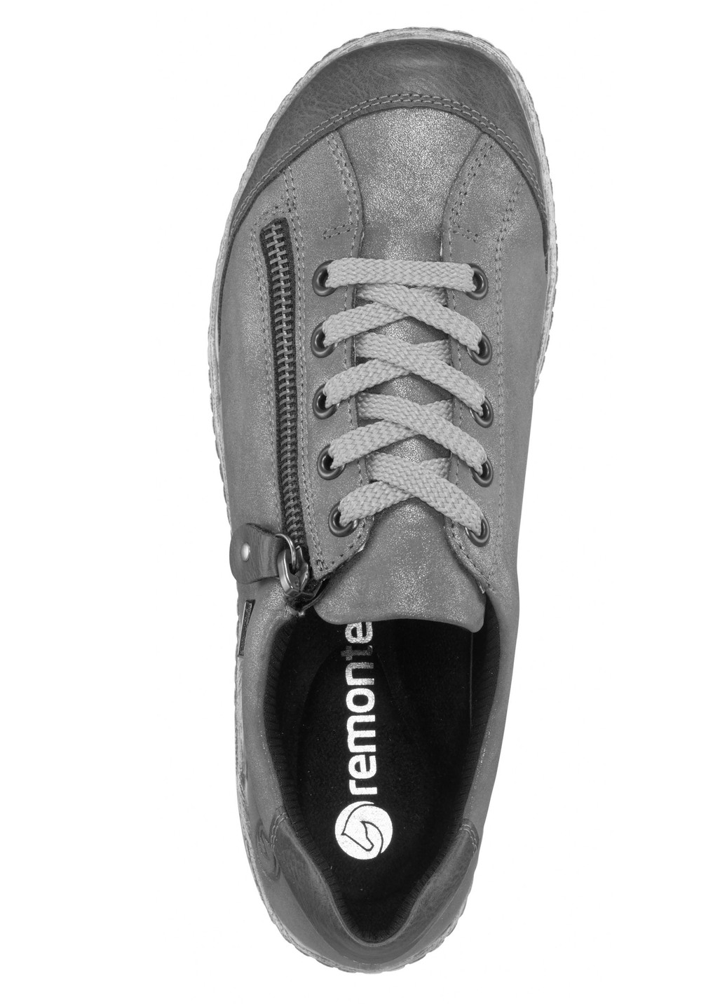 Remonte Schnür-Sneaker mit zartem Schimmer oder Knitter-Struktur