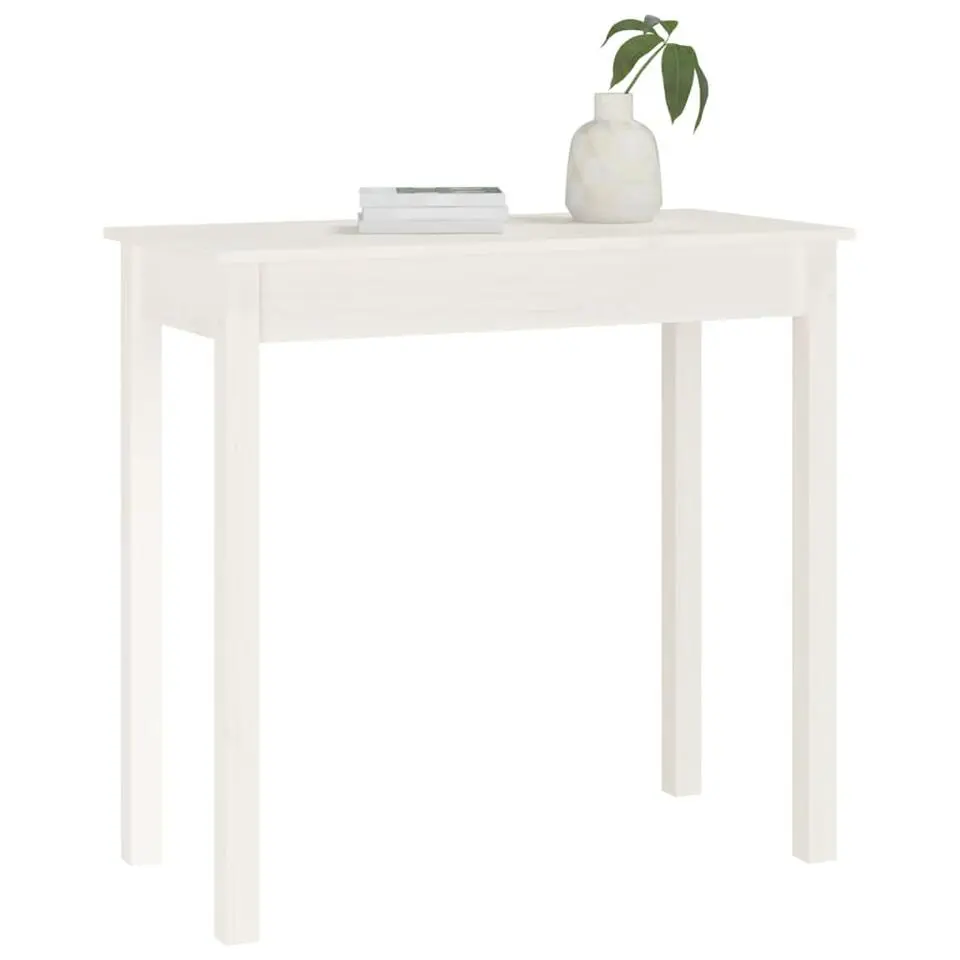 vidaXL - Wandtafel - Wit - Massief grenenhout - 80x40x75 cm