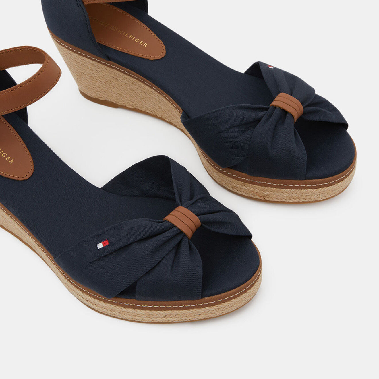 Tommy Hilfiger Sandales compensées Iconic Elena bleu marine - Talon 6 cm