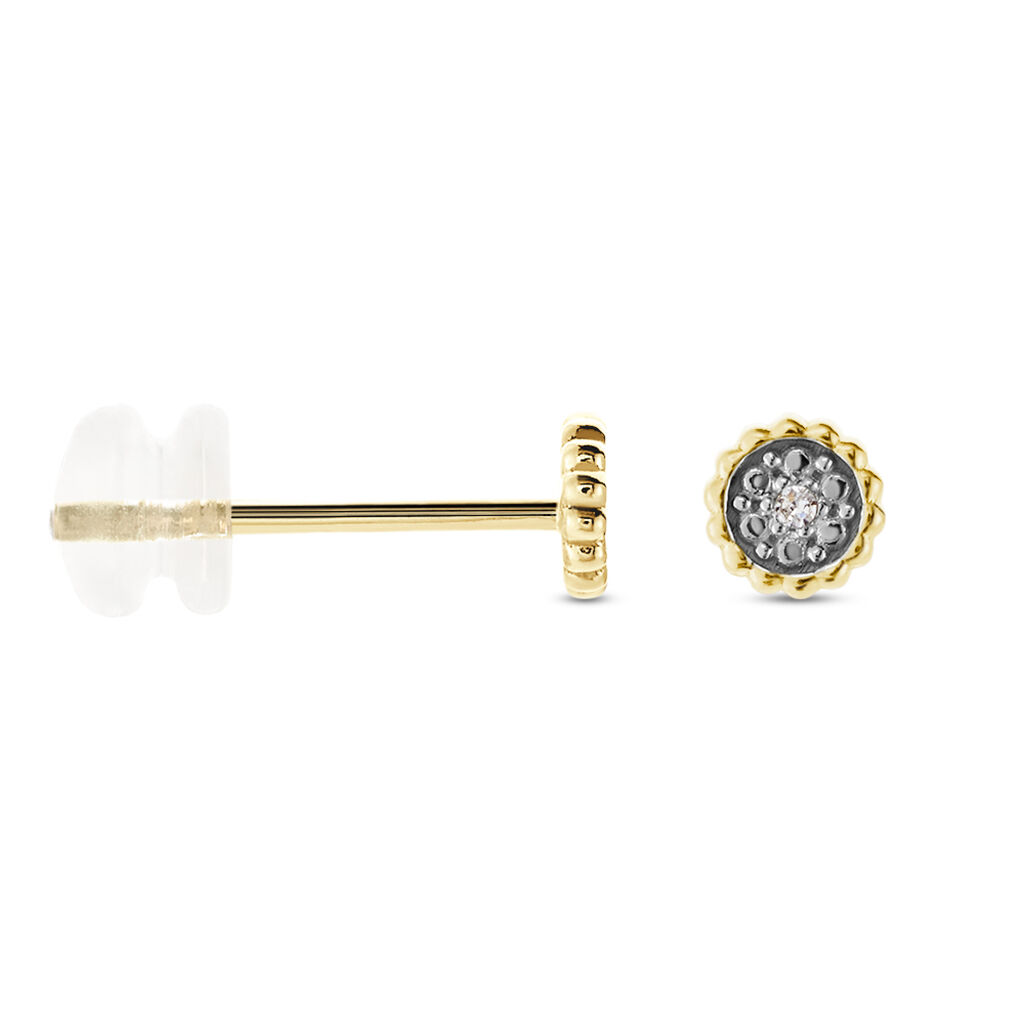 Boucles D'oreilles Puces Mon 1er Diamant Or Jaune Diamant