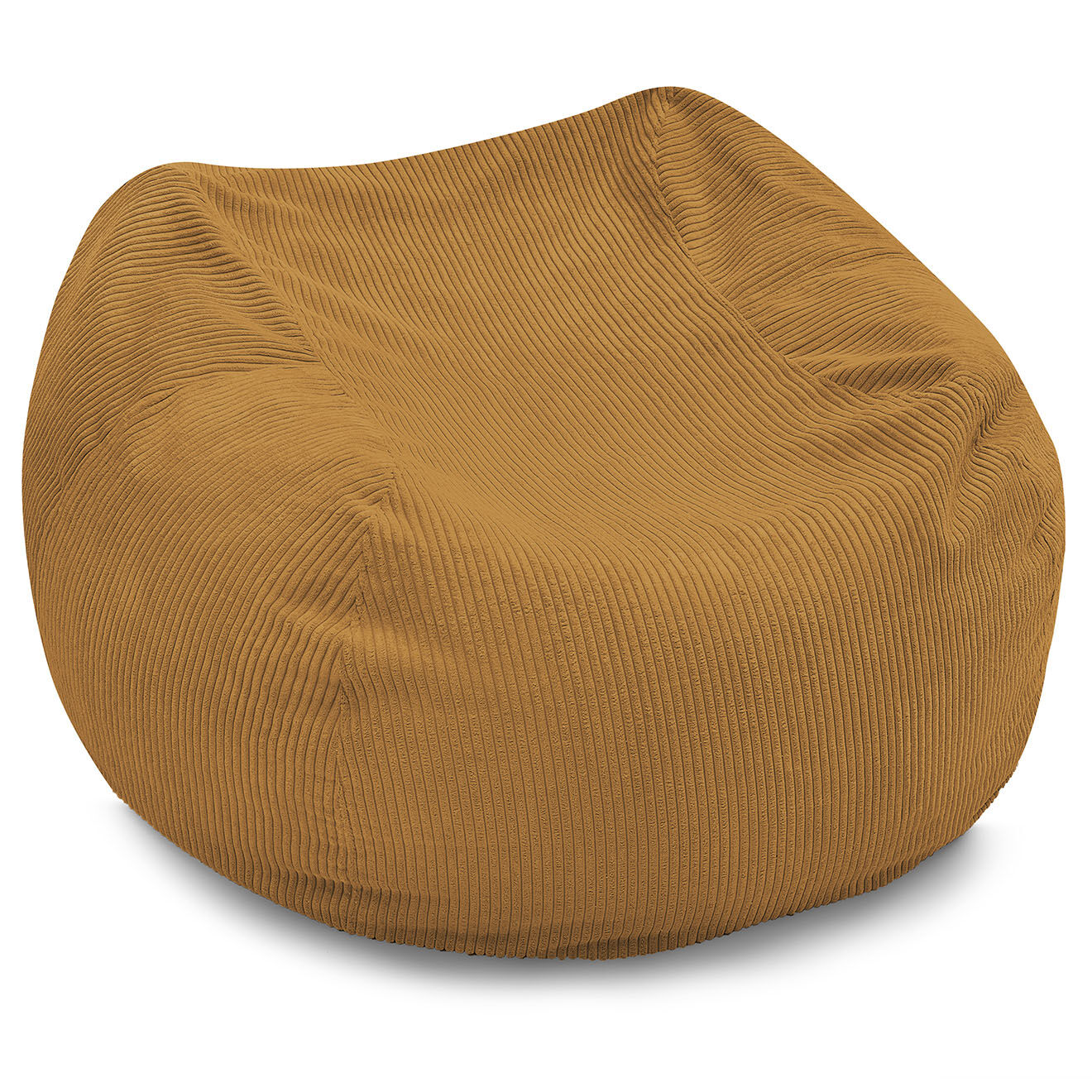 Bobochic Pouf ultra moelleux en Velours côtelé Voltaire jaune - 120x70x60 cm