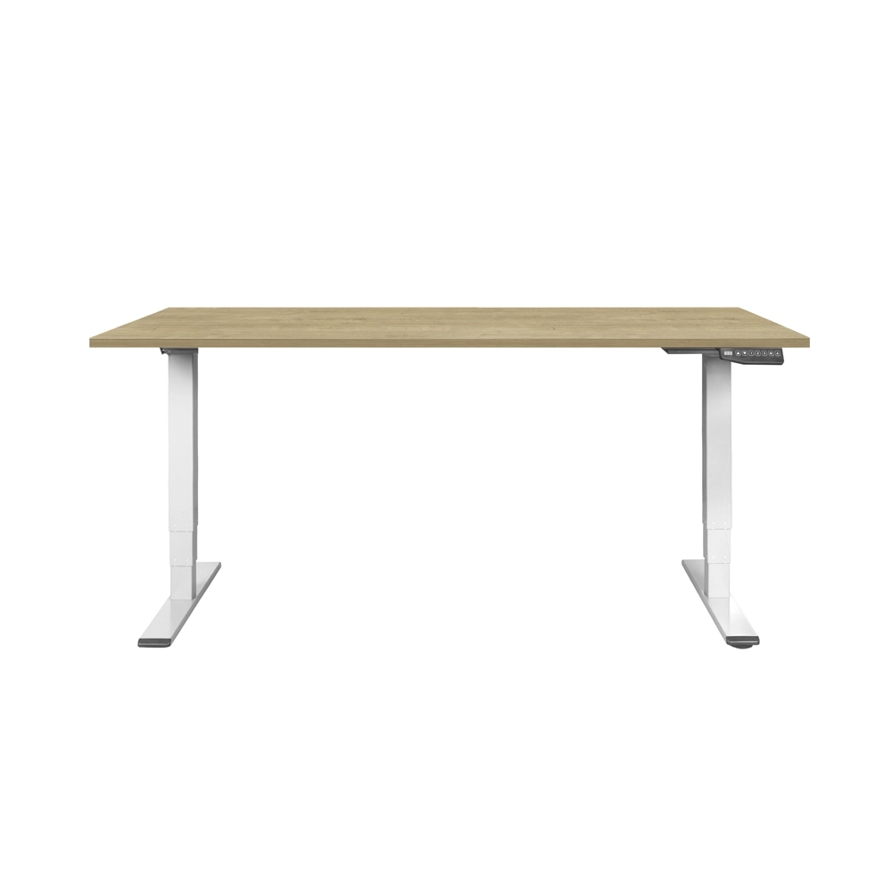 CONTINI höhenverstellbarer Bürotisch 1.4x0.8m Eiche / Gestell ET225E weiss