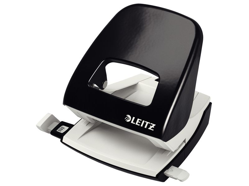Leitz Locher NeXXt Metall, 30 Blatt, Schwarz Blau, mit Anschlagschiene, Loch 5.5 mm Durchmesser