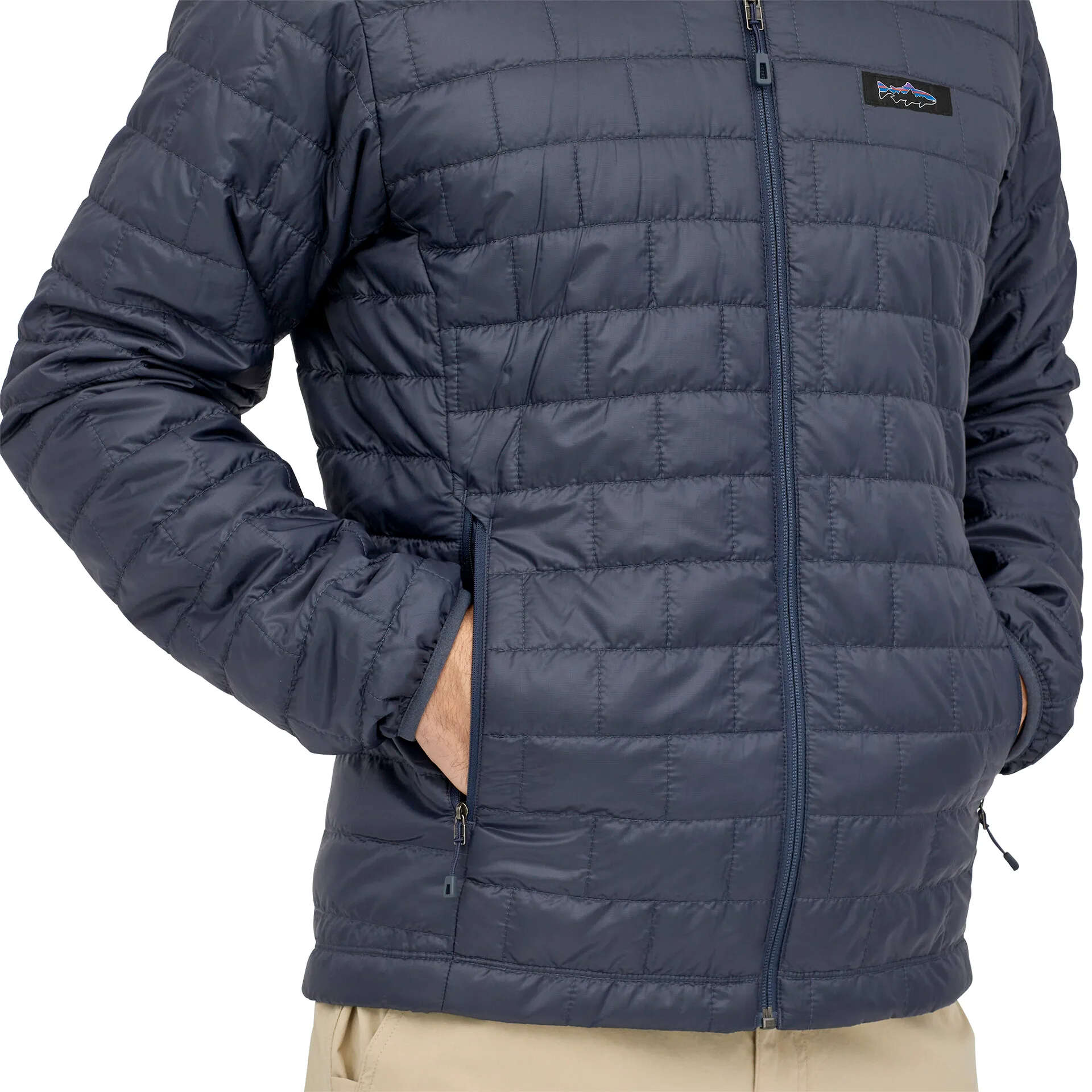 Patagonia M's Nano Puff Fitz Roy Trout Hoody Smolder Blue