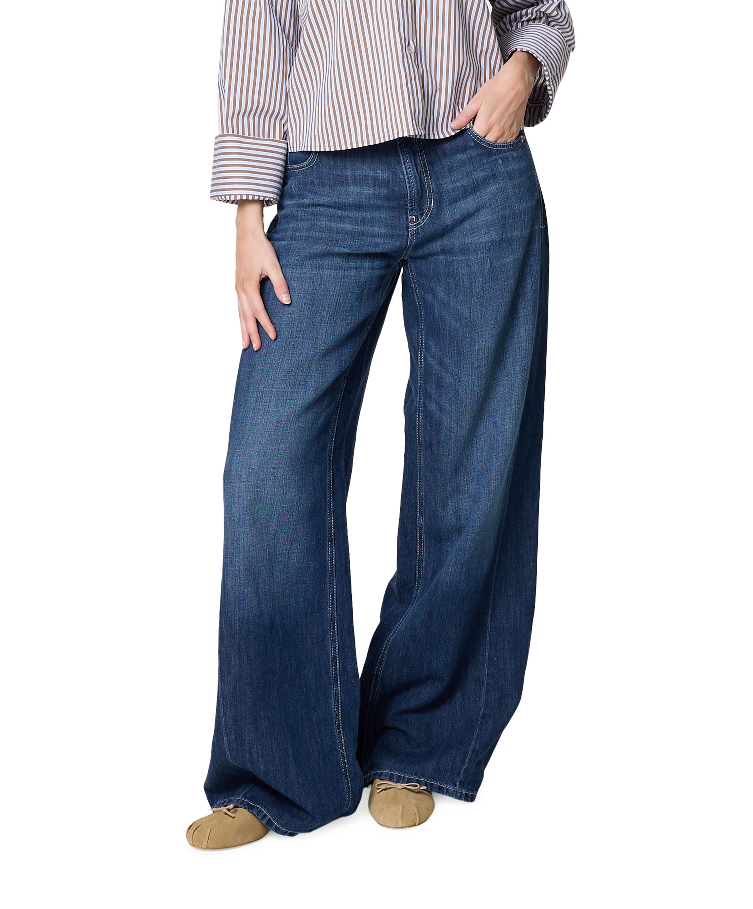 Cambio Palazzo patch dames jeans blauw