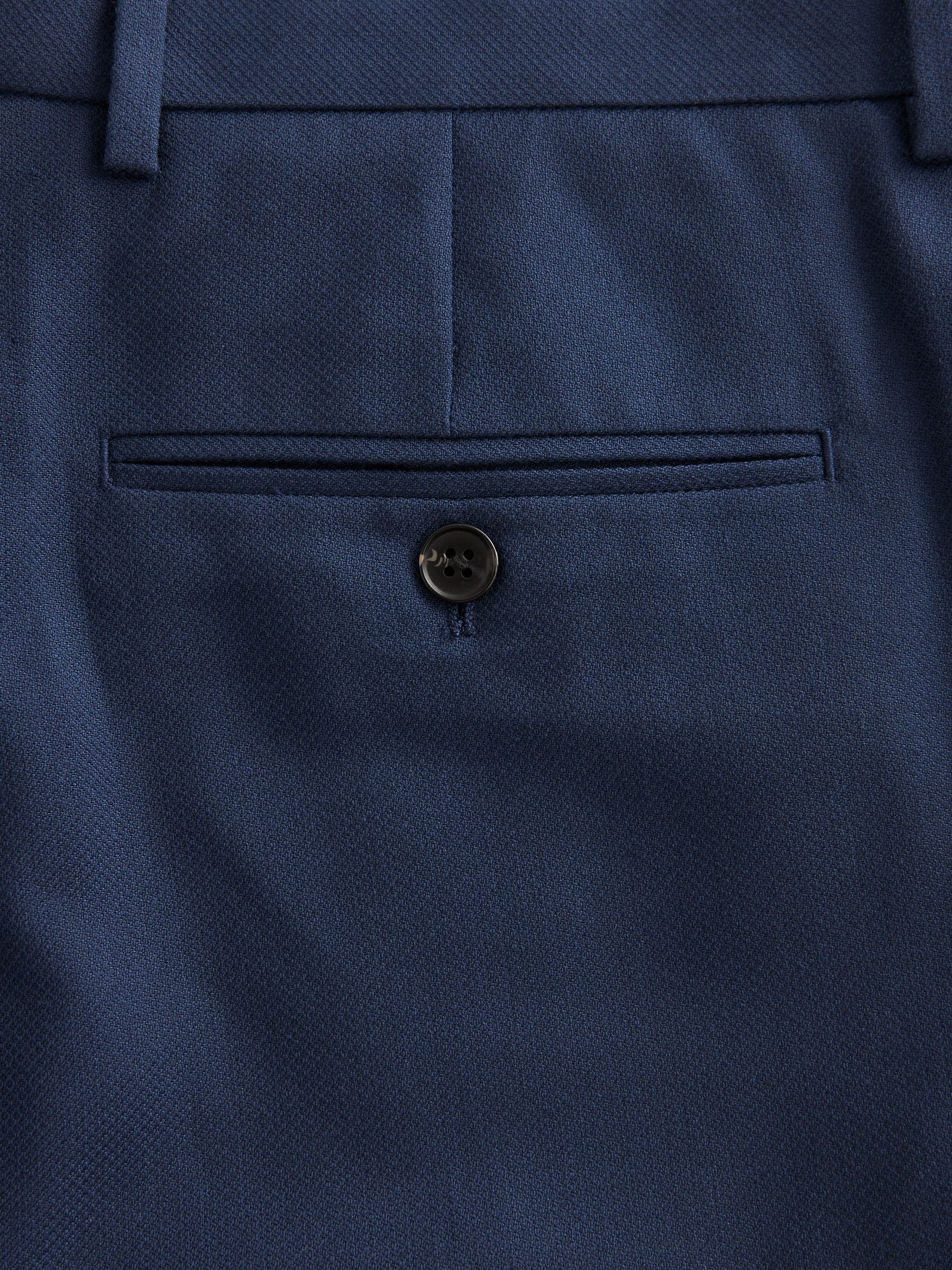 Helderblauw - Slim Fit - Kostuum met textuur: broek