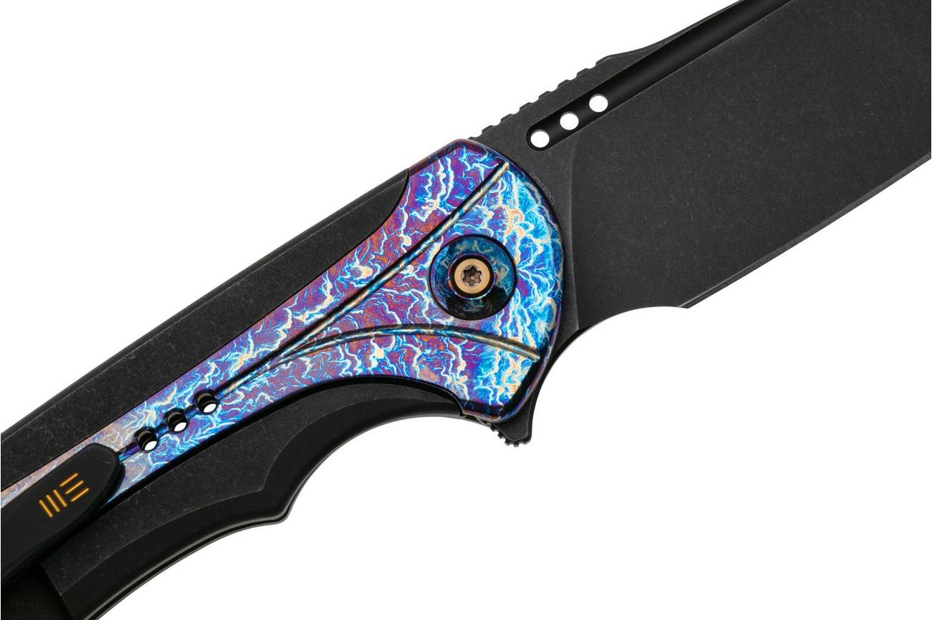 WE Knife Equivik WE23020-2 Blackwashed CPM 20CV, Black Titanium, Flamed Titanium zakmes