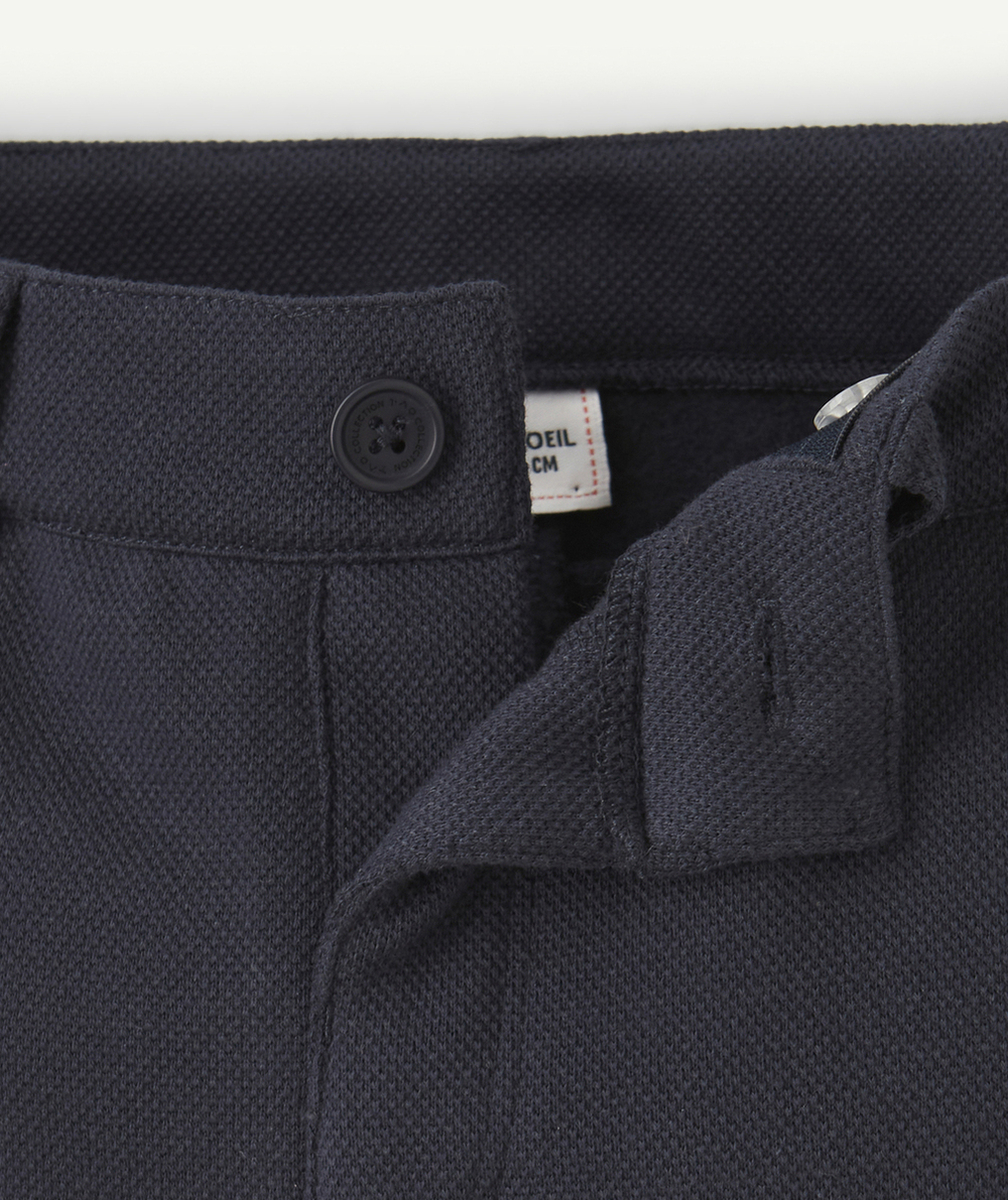 PANTALON RELAX GARÇON EN FIBRES RECYCLÉES BLEU MARINE
