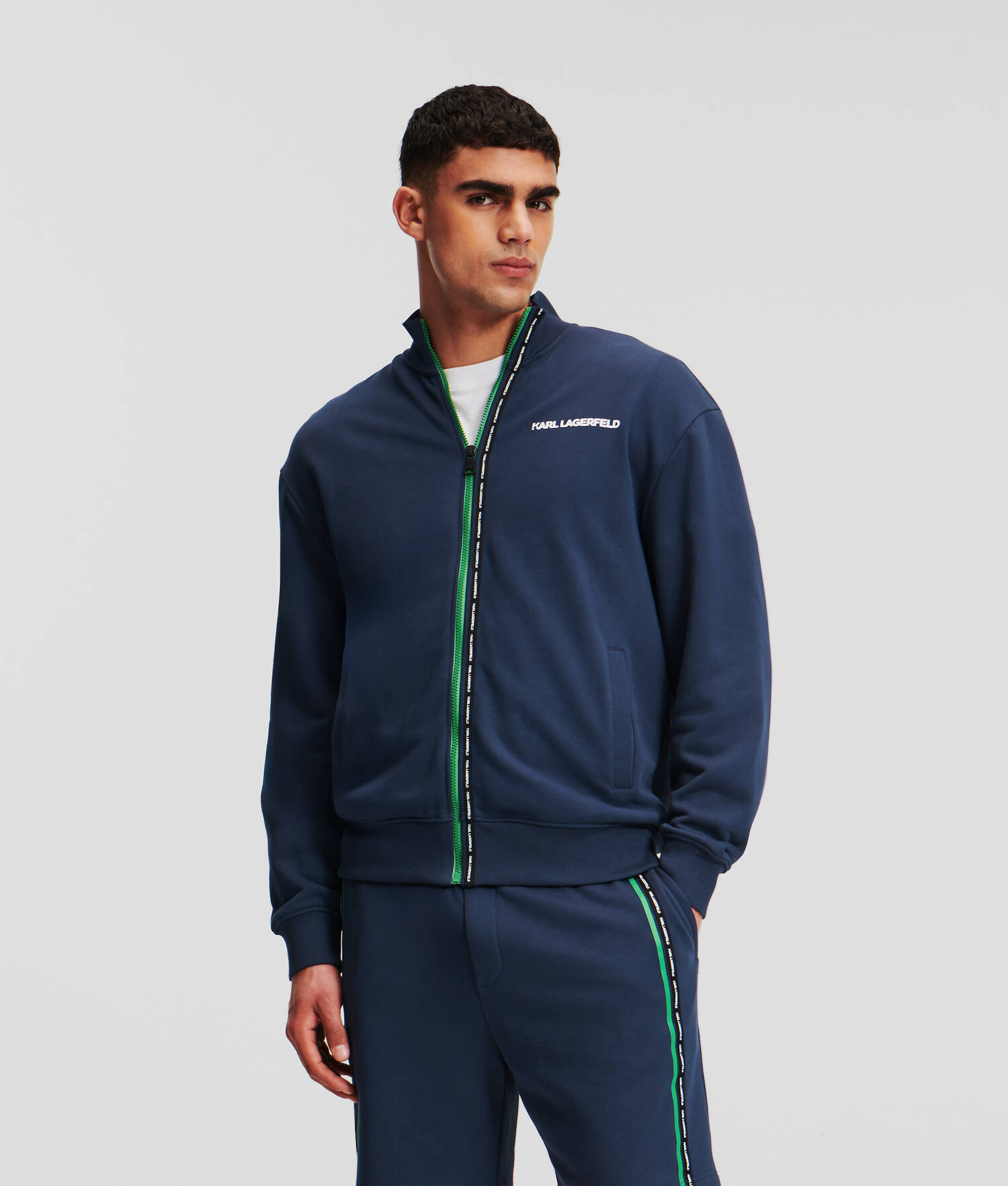 SWEAT-SHIRT ZIPPÉ À LOGO RAYÉ