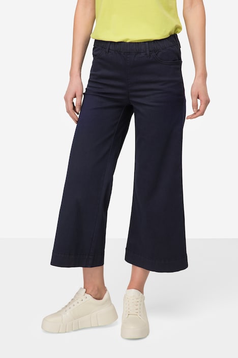 Culotte, wadenlang, weites Bein, Elastikbund