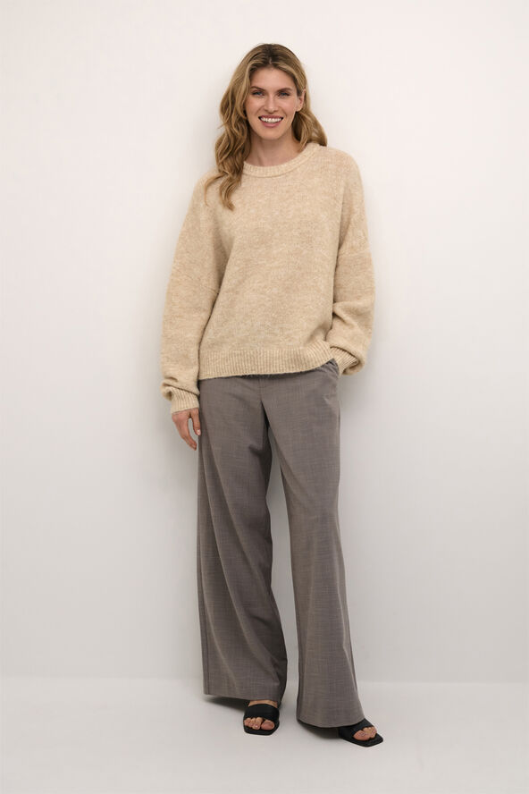 Culture CUkimmy Pullover Oyster gray solid melange