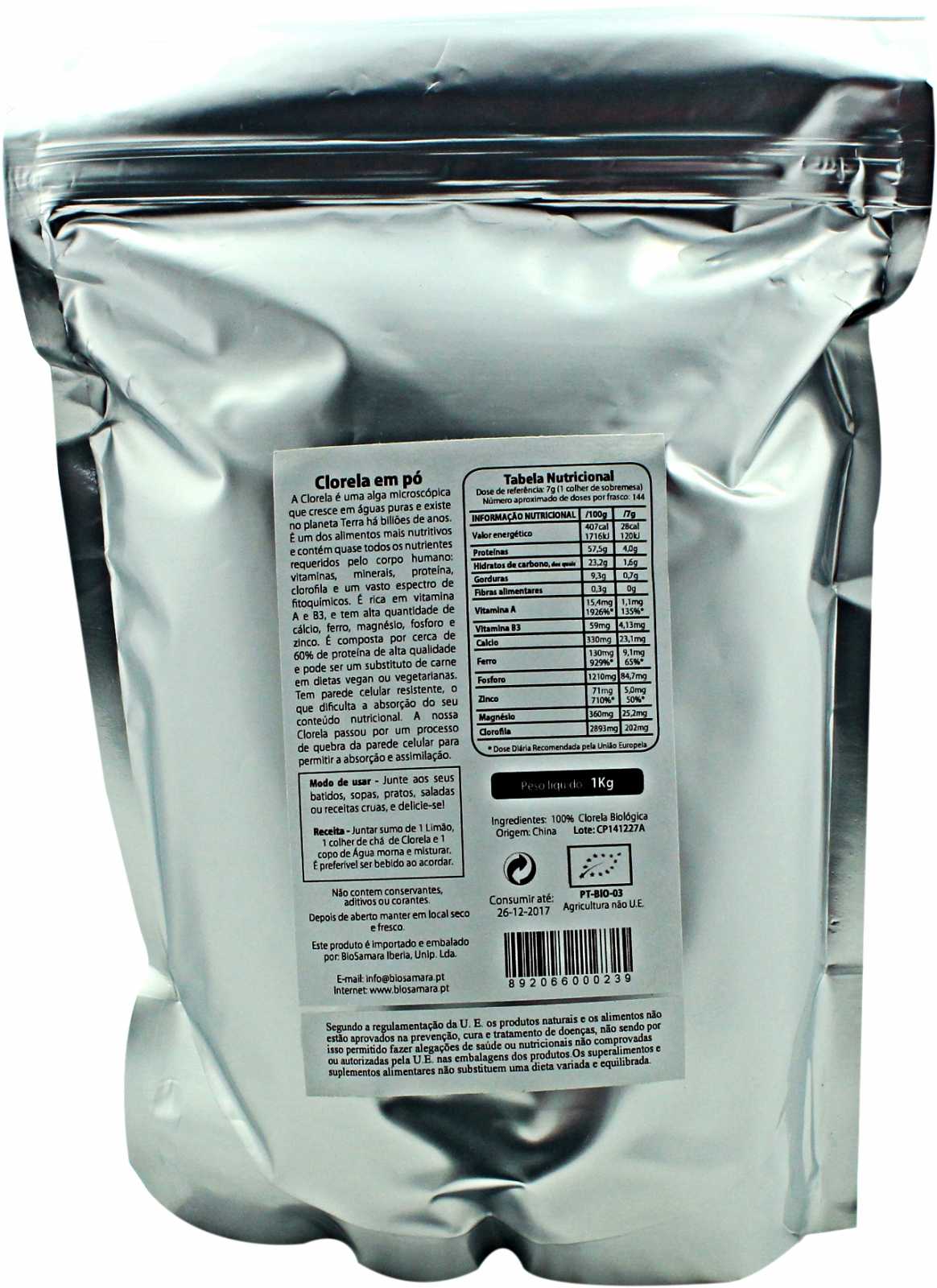 Pó de Clorela Biosamara 125g