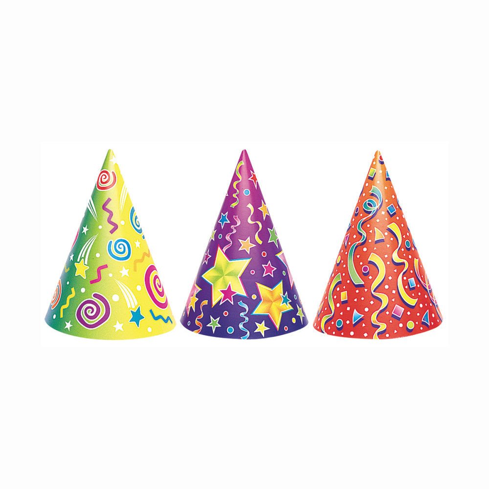 Feesthoedjes Assorti 17,8cm 6st
