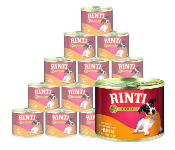 RINTI Gold Nassfutter für Hunde, 12 x 185 g