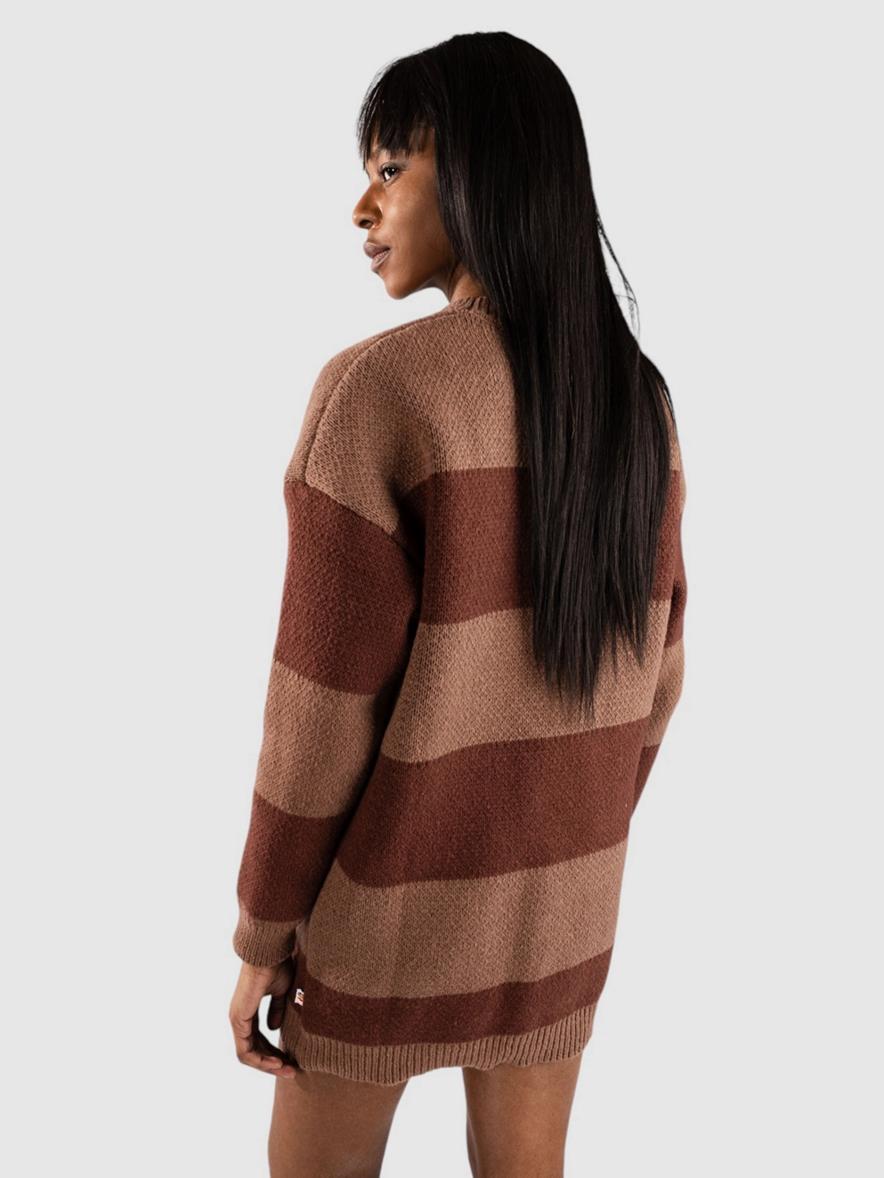 Daisy Street x Paul Frank Intarsia Knitted Jumper Dress brown