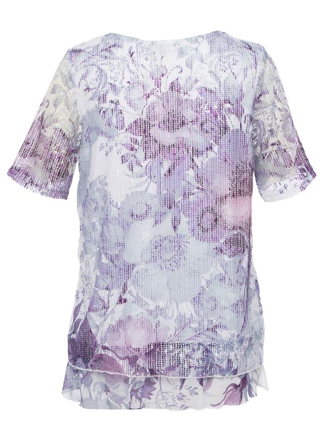 Blusenshirt Spitze Blumendruck