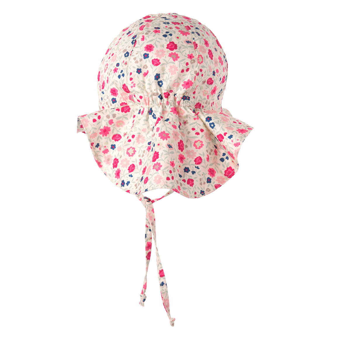 Topomini Baby Mütze mit Nackenschutz creme / bunt