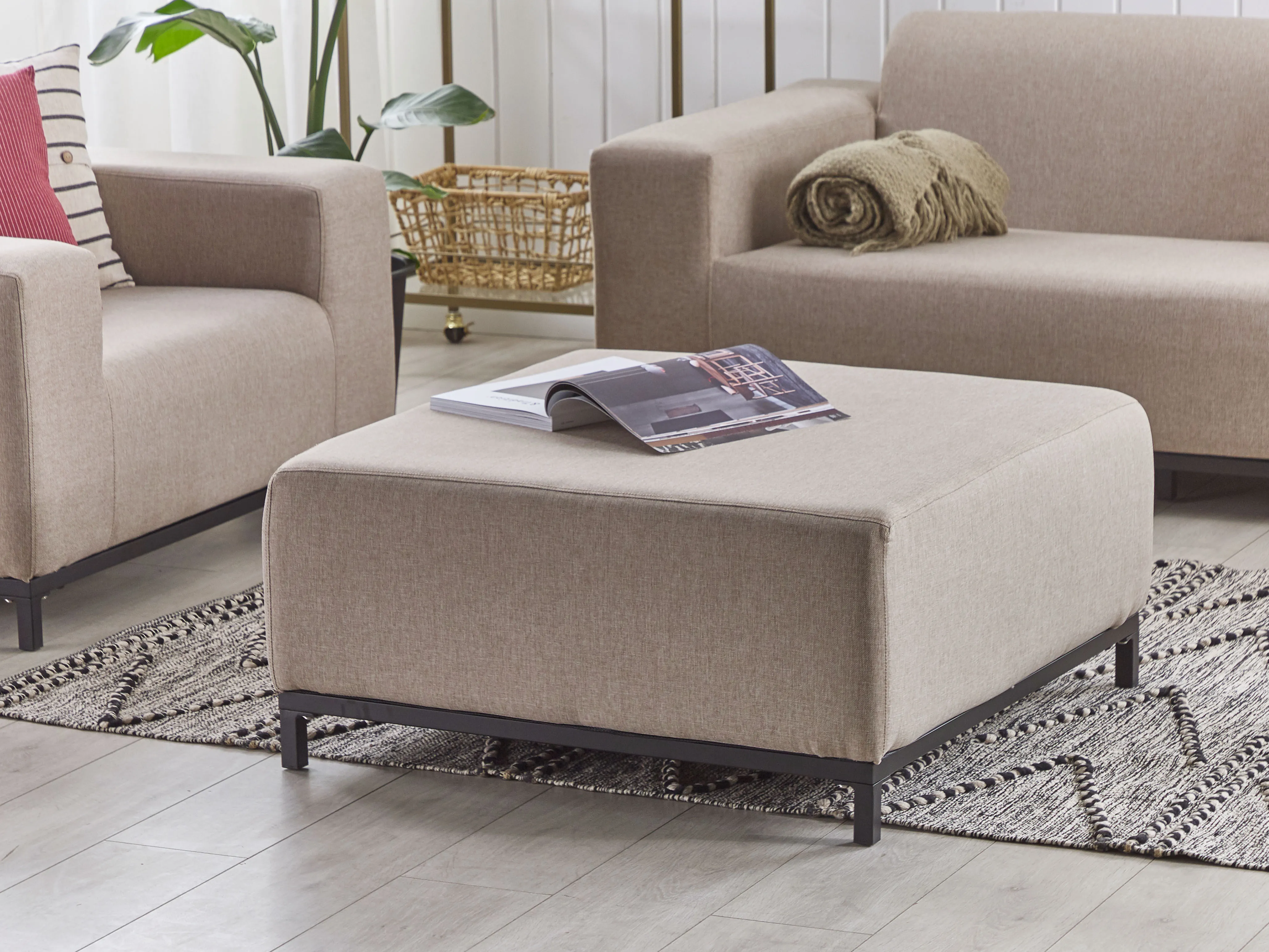 Ottomaan ROVIGO Stof Beige