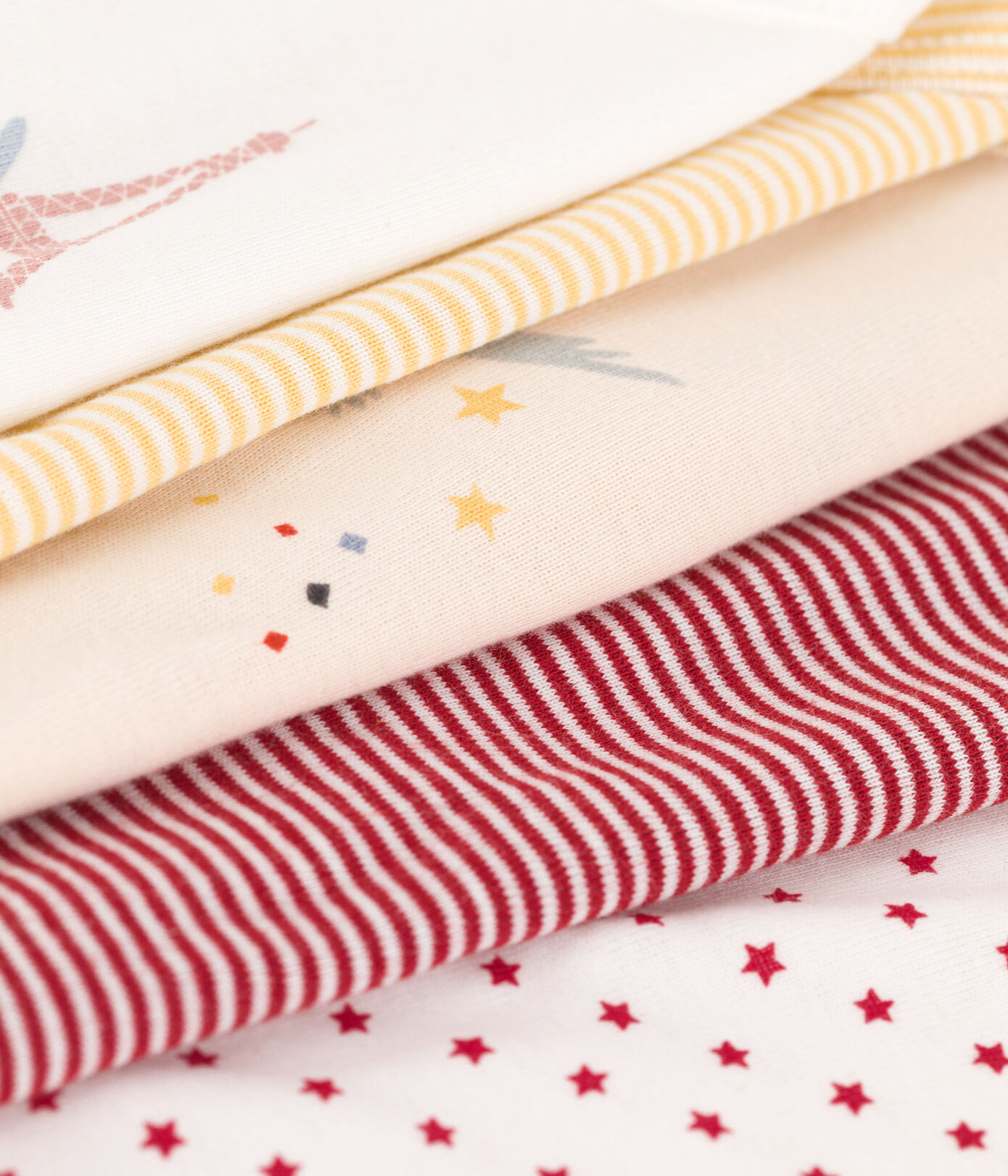 Lot de 5 bodies manches longues Paris bébé en coton