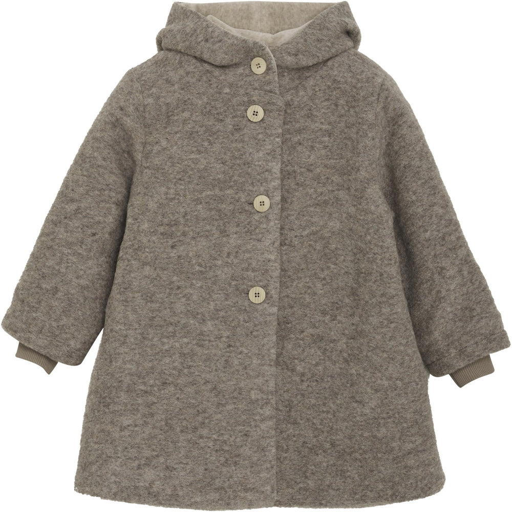 Køb Huttelihut Camel Melange Frakke Hætte Uld W. Lining