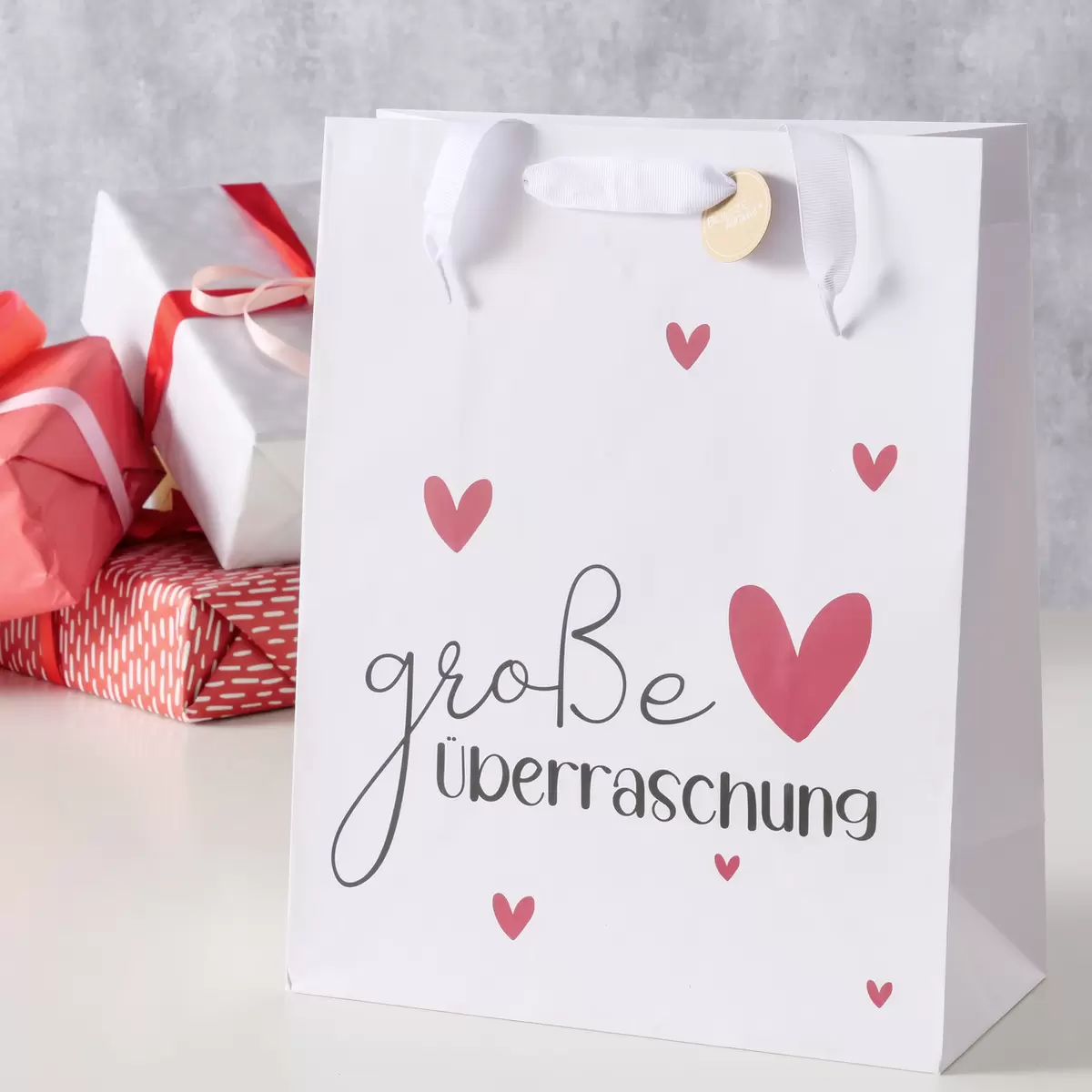 Geschenktüte Überraschung schwarz,weiss