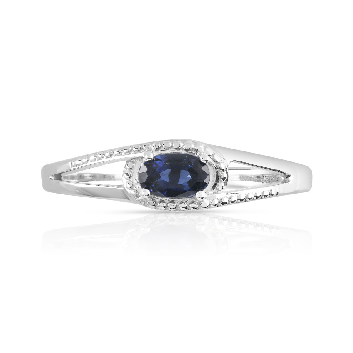 Bague argent 925 saphir ovale