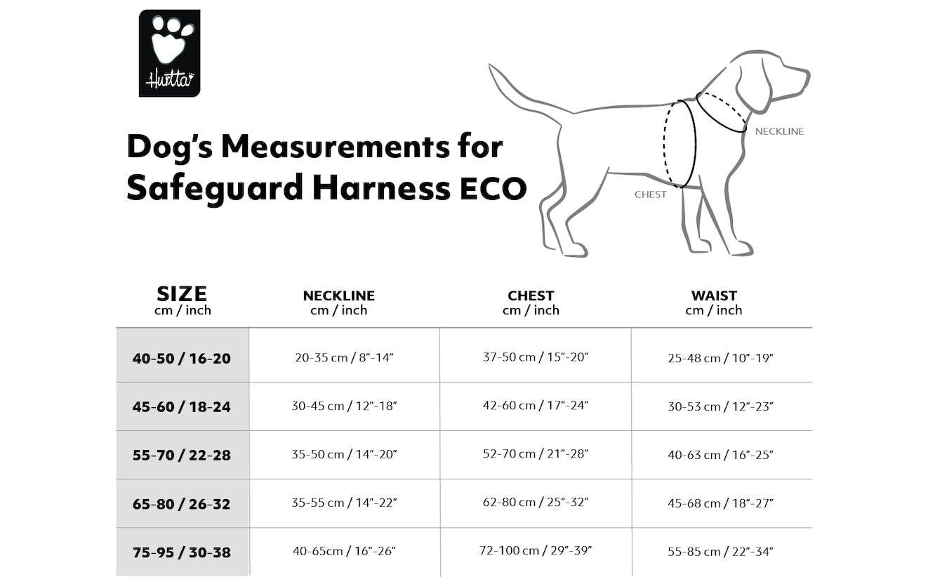 Sicherheitsgeschirr Safeguard Harness ECO 75-95, BlackberrySicherheitsgeschirr mit robustem Griff und Leinenring an der Vorderseite