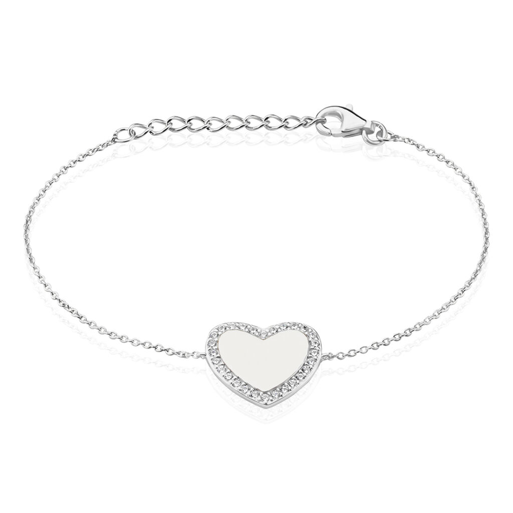 Bracelet Corazon Argent Blanc Oxyde De Zirconium