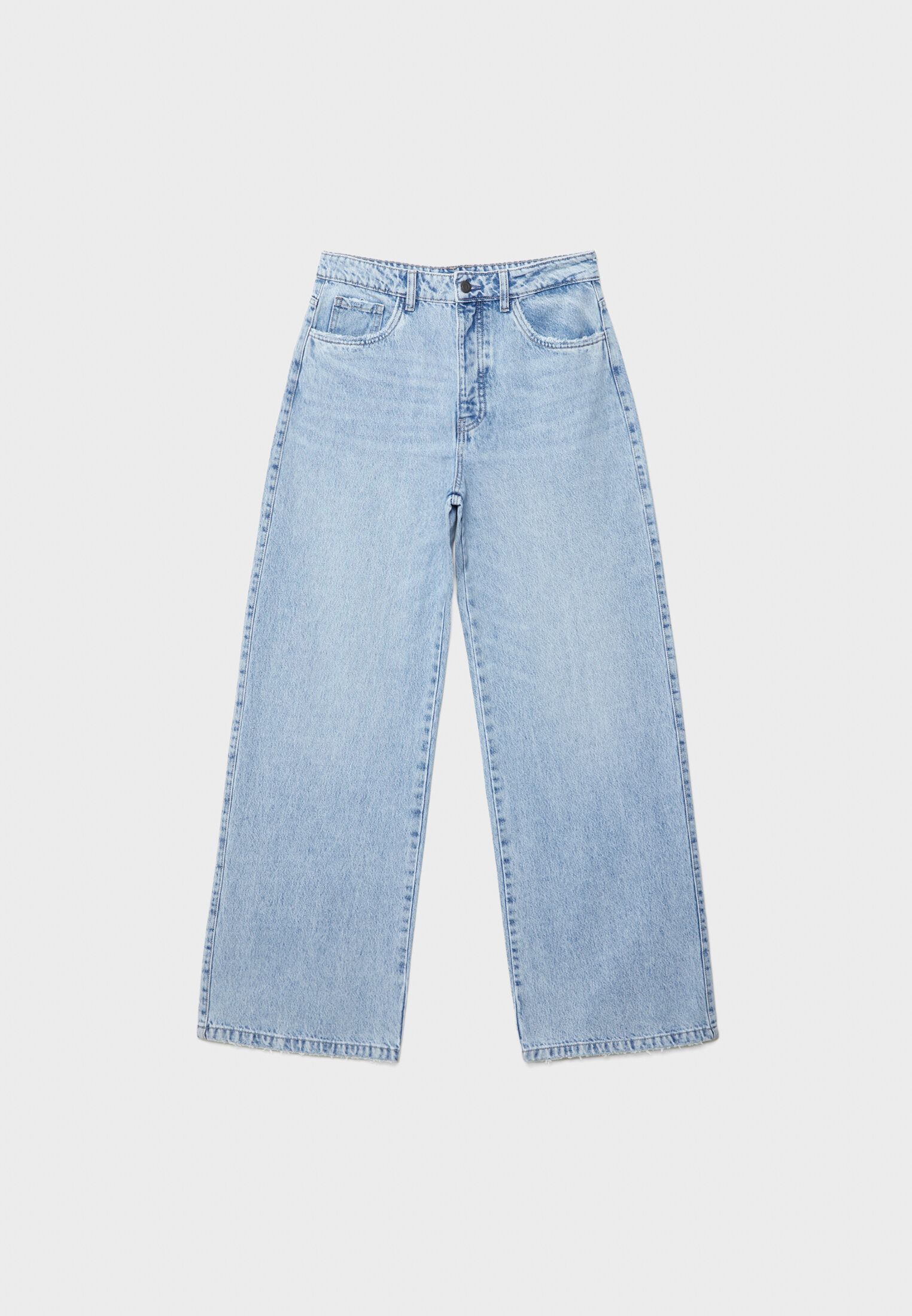 calças jeans de perna larga