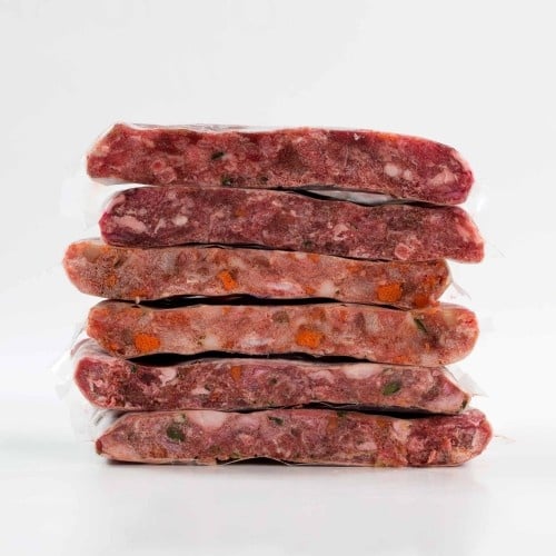 CRU carne mista natural de frango, carne bovina e coelho para cães