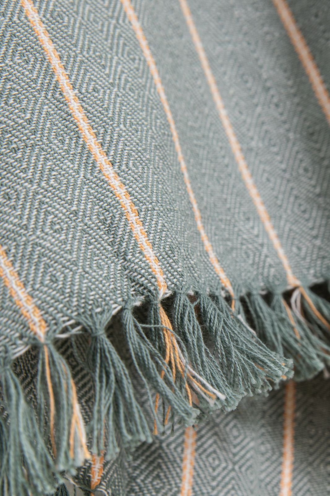 Groen gestreepte theedoek en handdoek terry