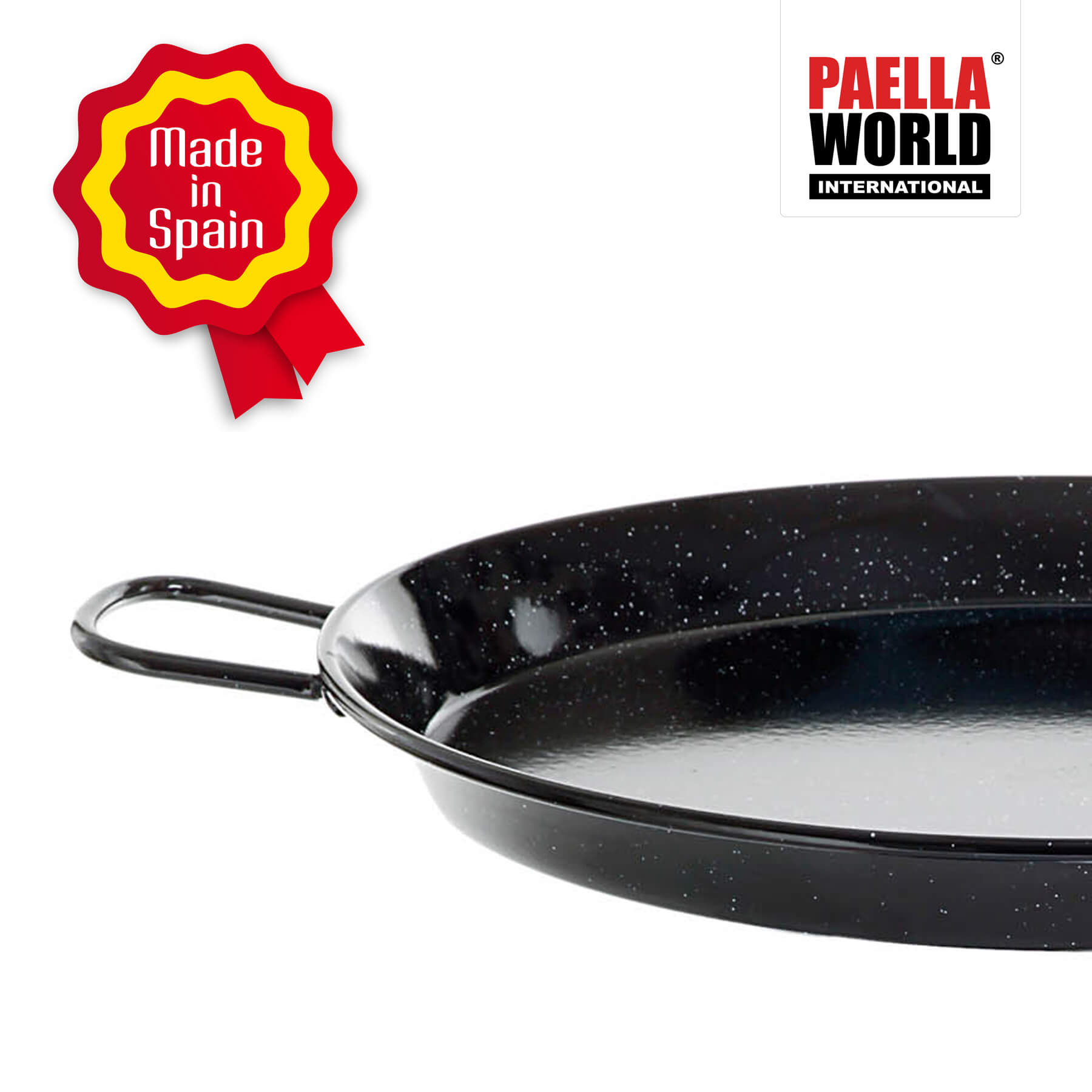 Leichte emaillierte Paella Pfanne mit Griffen - Universell einsetzbar und robust: Original spanische Paella Pfanne Typ Valenciana Ø 10 cm