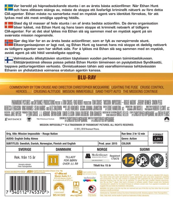 Mission: Impossible 5 (Rogue Nation) (Blu-Ray)