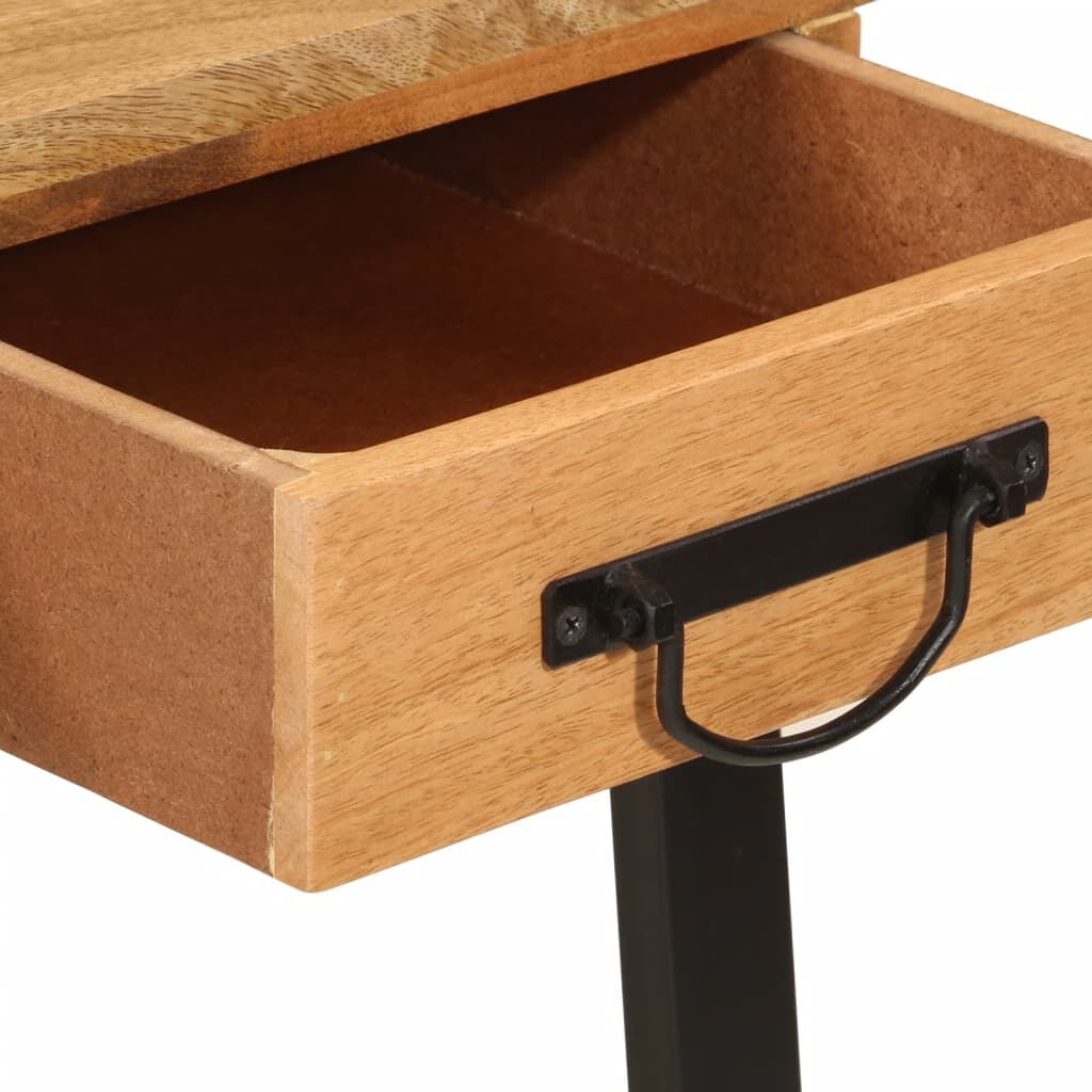 vidaXL Bureau met lades 105x55x70 cm massief mangohout en ijzer