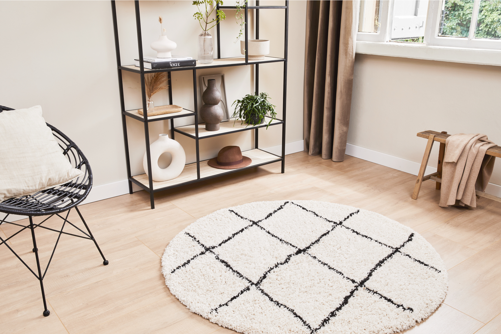 Vloerkleed Hoogpolig Boo Ø120 cm