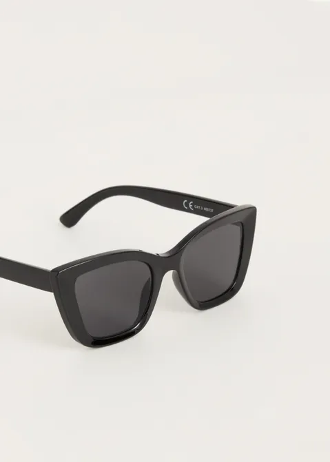 Cat eye zonnebril zwart (ZWART)