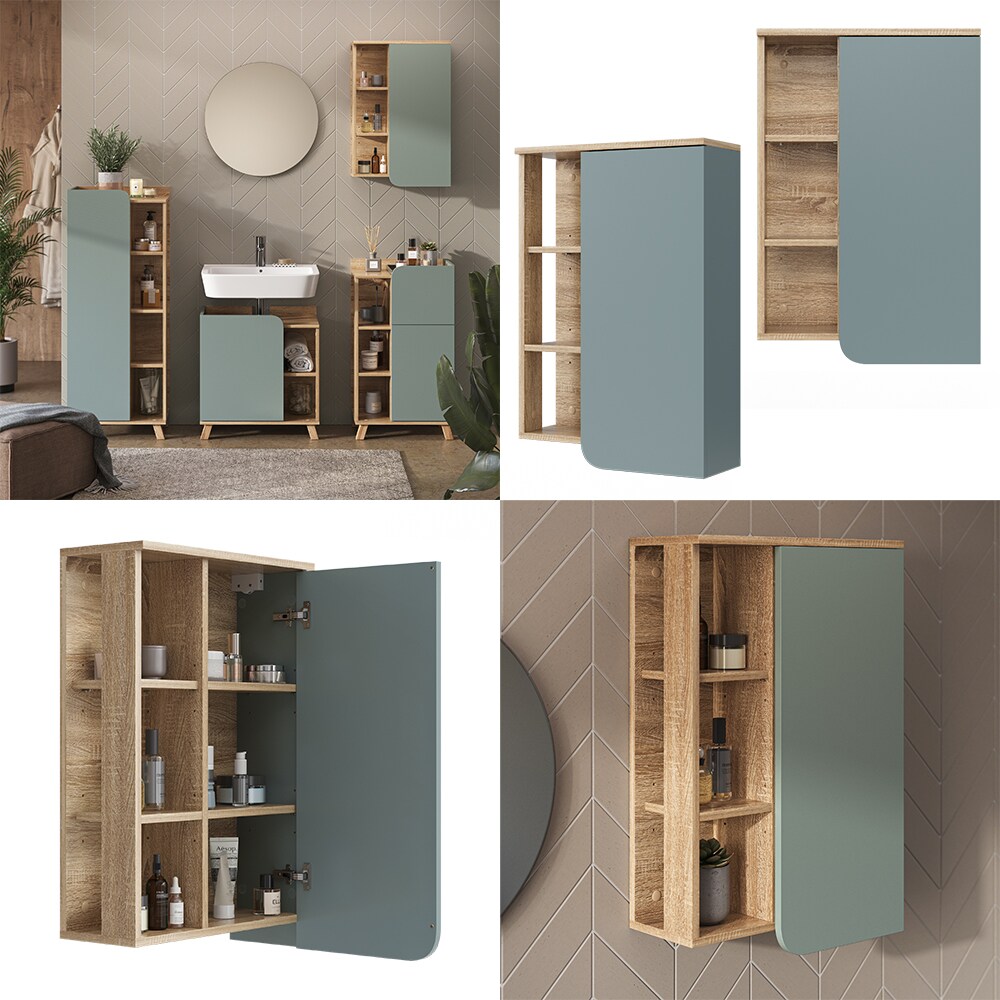Vicco Hängeschrank Karen Sonoma Mintgrün 50 x 75 cm Tür offene Fächer