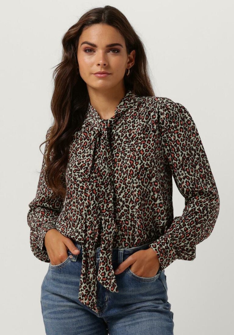 SCOTCH & SODA groene scotch & soda blouse shirt with tie neckda