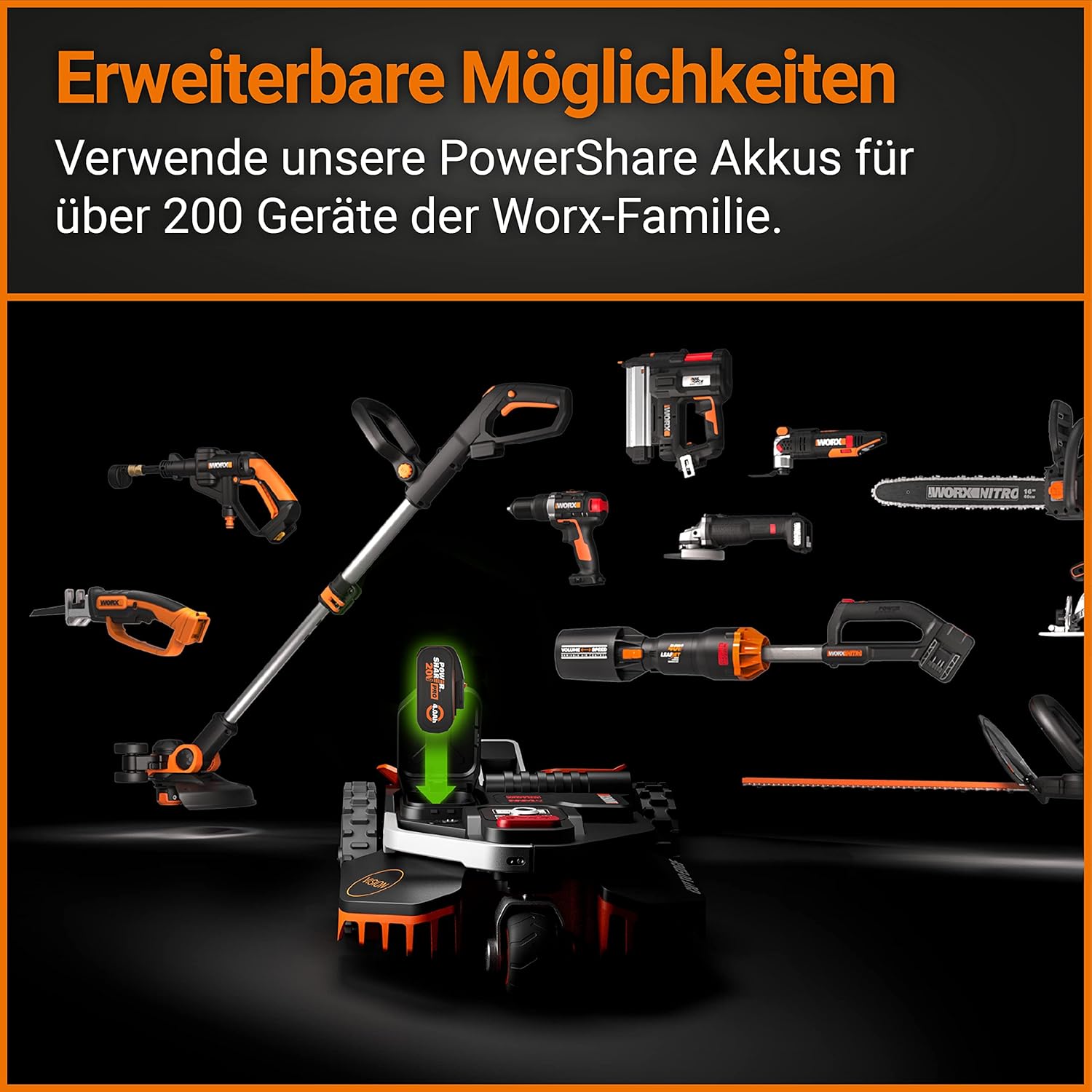 Aktionspaket - Mähroboter + Garage: WORX Landroid Vision M800 intelligenter Mähroboter WR208E.1 ohne Begrenzungskabel inkl. WA0821 Mährobotergarage