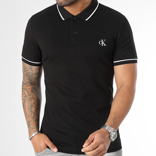 Polo Manches Courtes Slim Tipping 5603 Noir