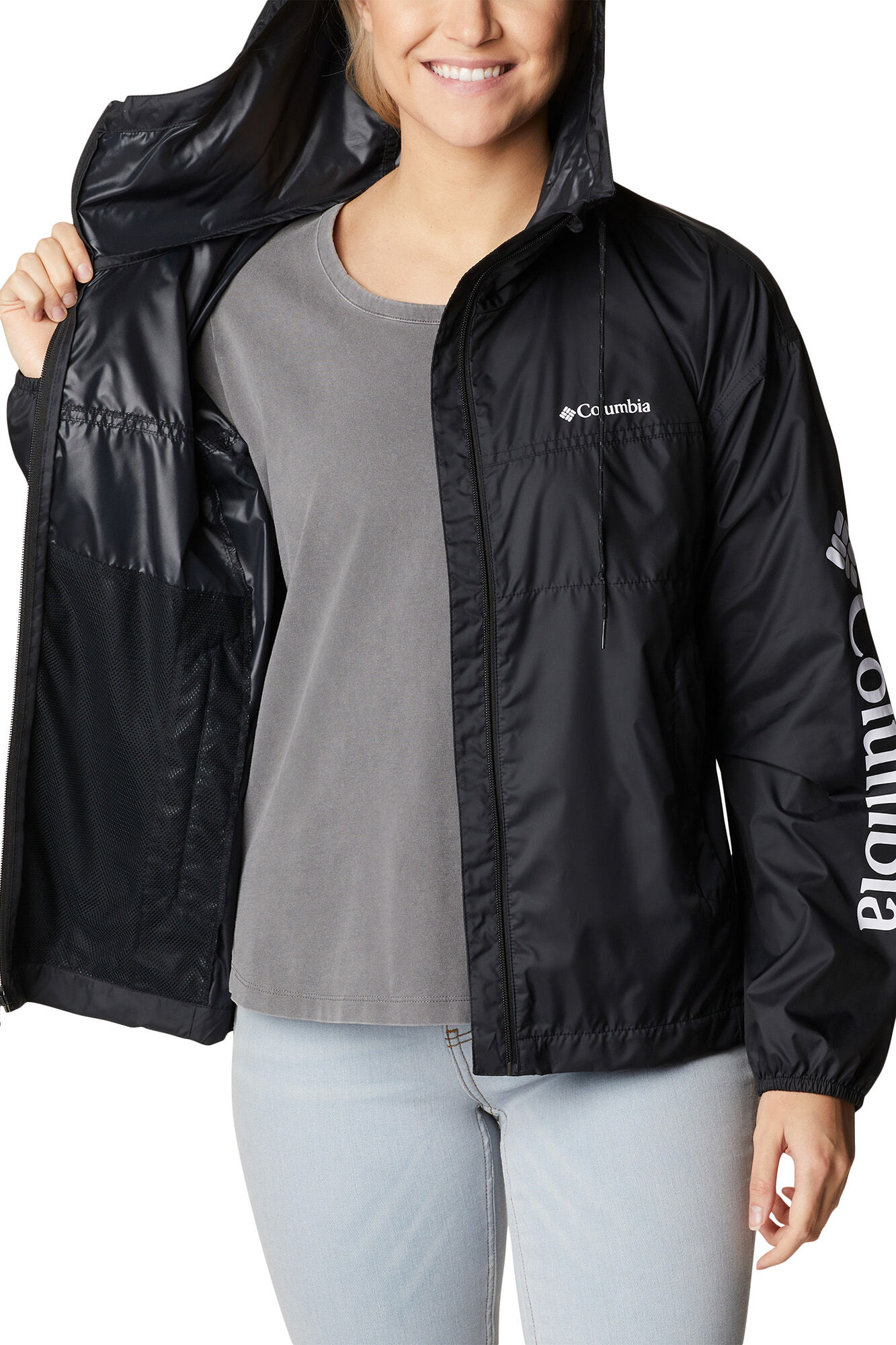 Jaqueta corta-vento feminina Columbia Flash Challenger™ - Nova - Preta
