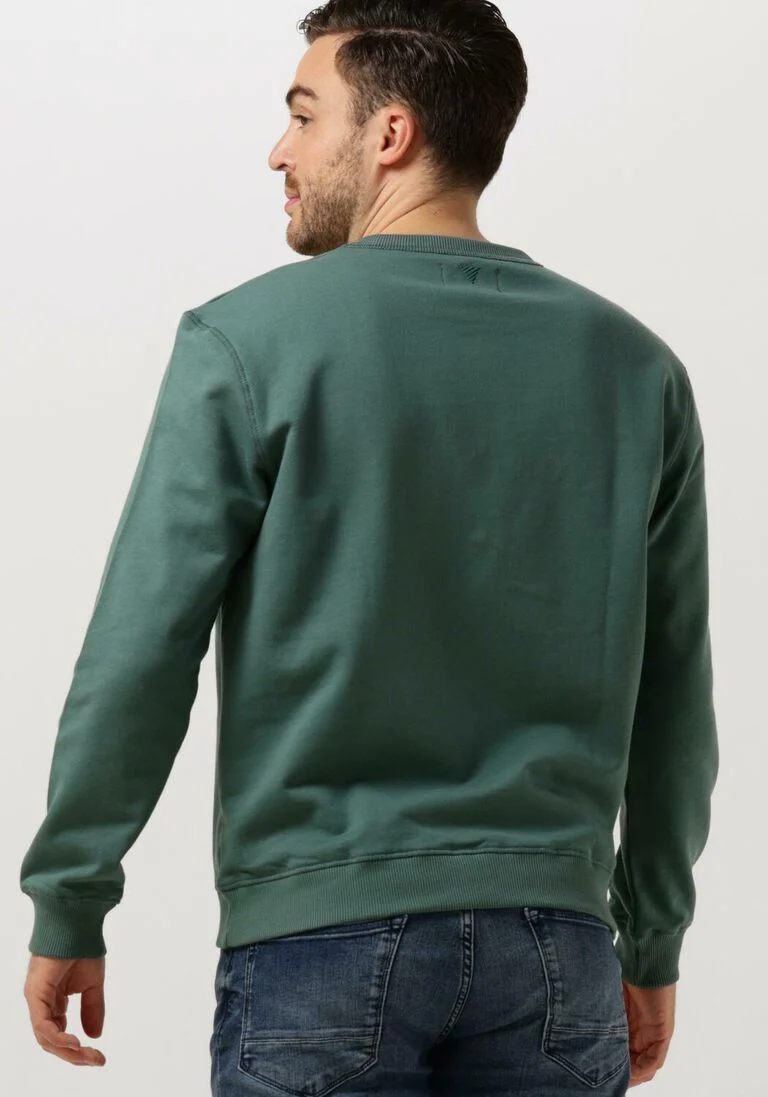 PURE PATH groene pure path trui crewneck with chest embroidery
