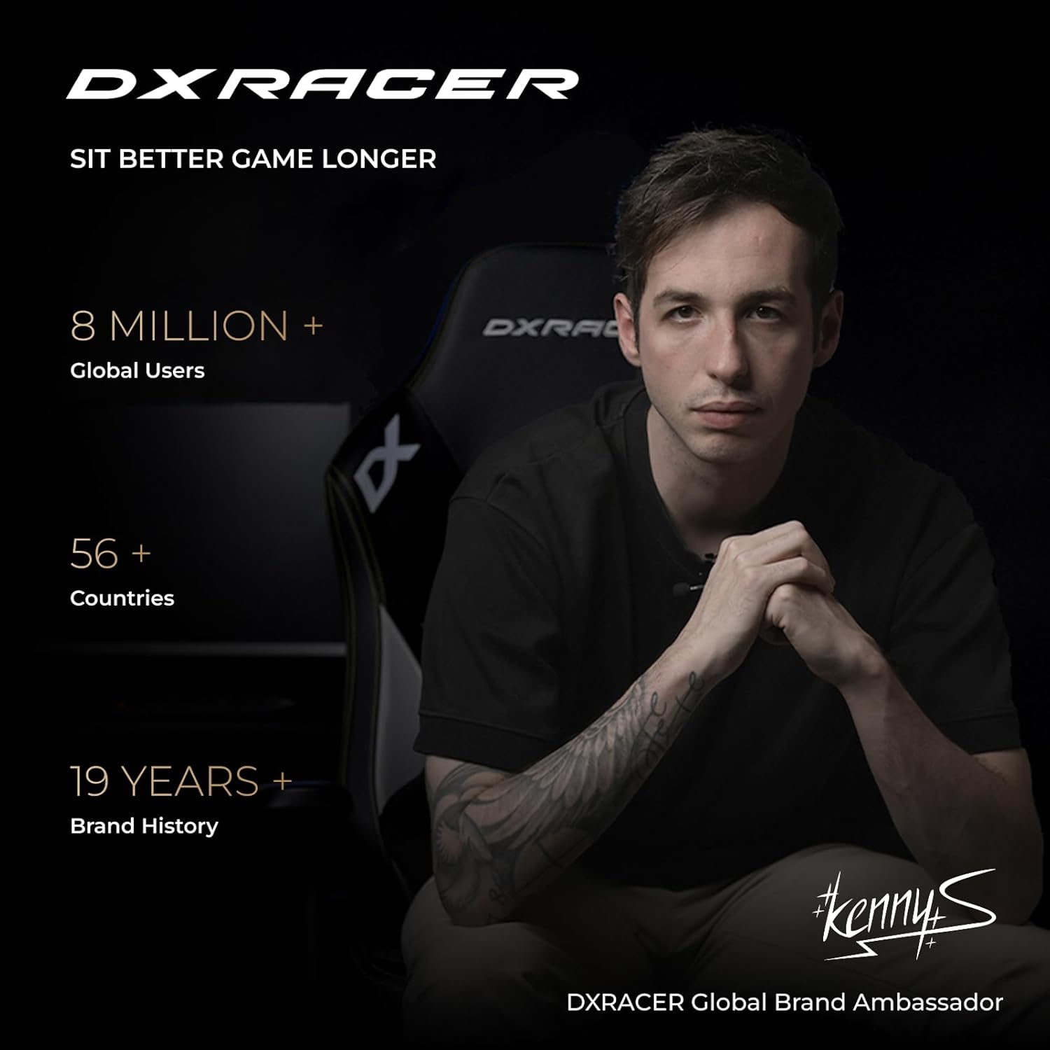 DXRacer Formula L Schwarz Stoff das Orginal Gamingstuhl, Sessel Ergonomischer, Stuhl, Gaming Chair für PC Gamer und Office