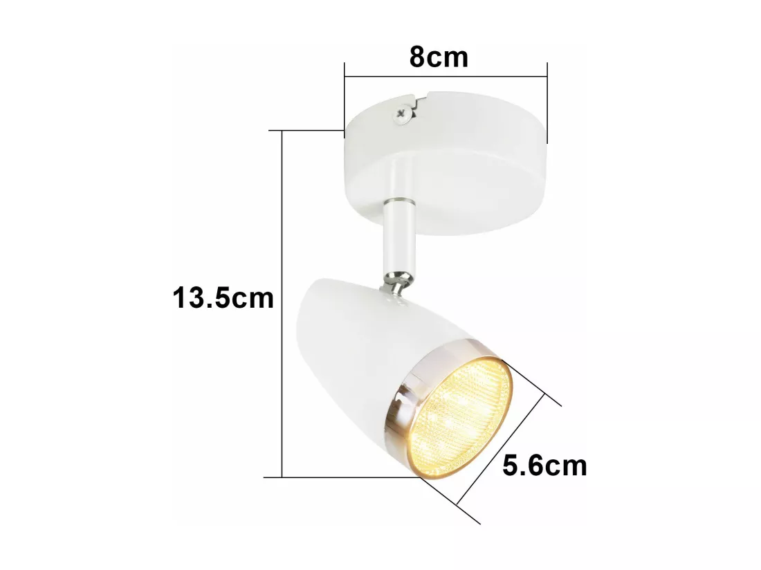NETTLIFE Spot de plafond 1 flamme 4W plafonnier orientable 350° salon