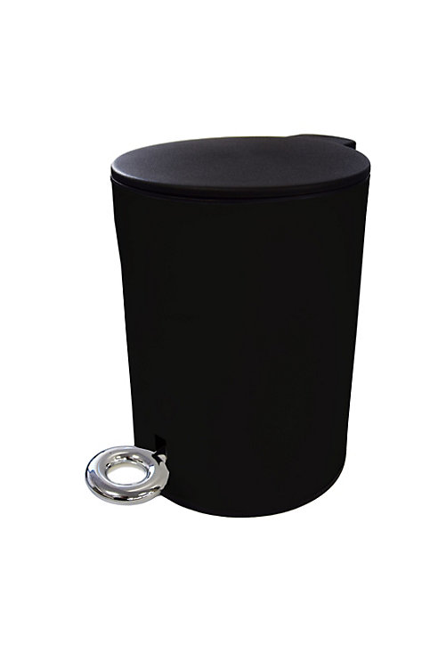 Poubelle de salle de bains 3 litres, noir, Scandi