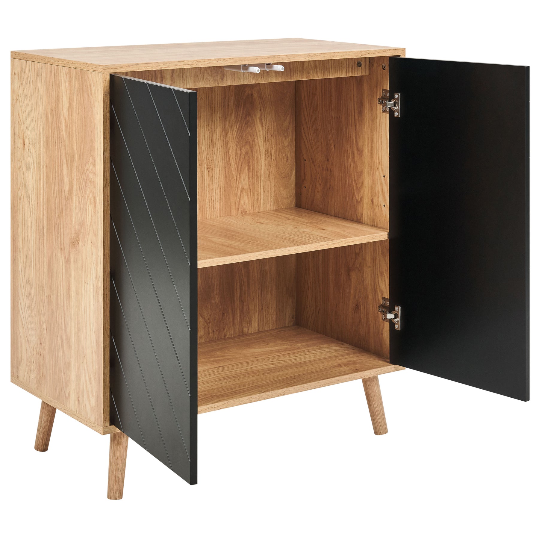 Beliani - BRISTOW - Dressoir - Lichtbruin|Zwart - Hout