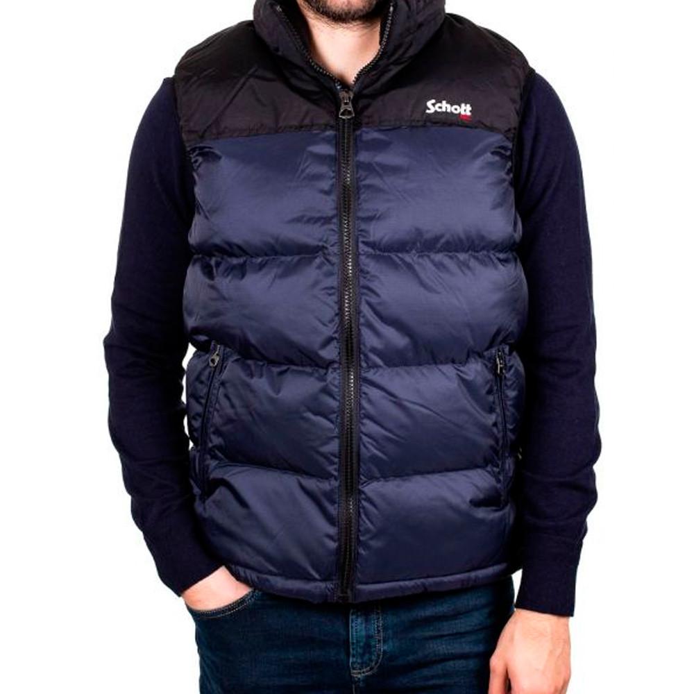 Schott Doudoune sans manche Marine Homme Schott Utahv