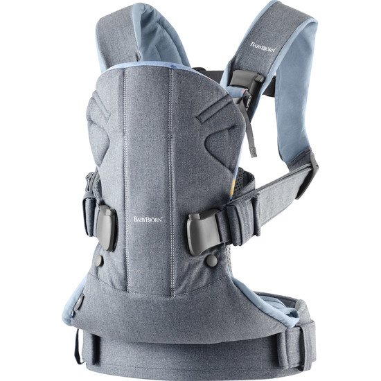 Porte-bébé One   Gris denim / foncé cotton mix        de               BabyBjörn