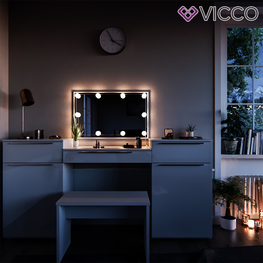 Vicco Schminktisch Lilli Frisiertisch Kommode Frisierkommode Spiegel Weiß inklusive Bank