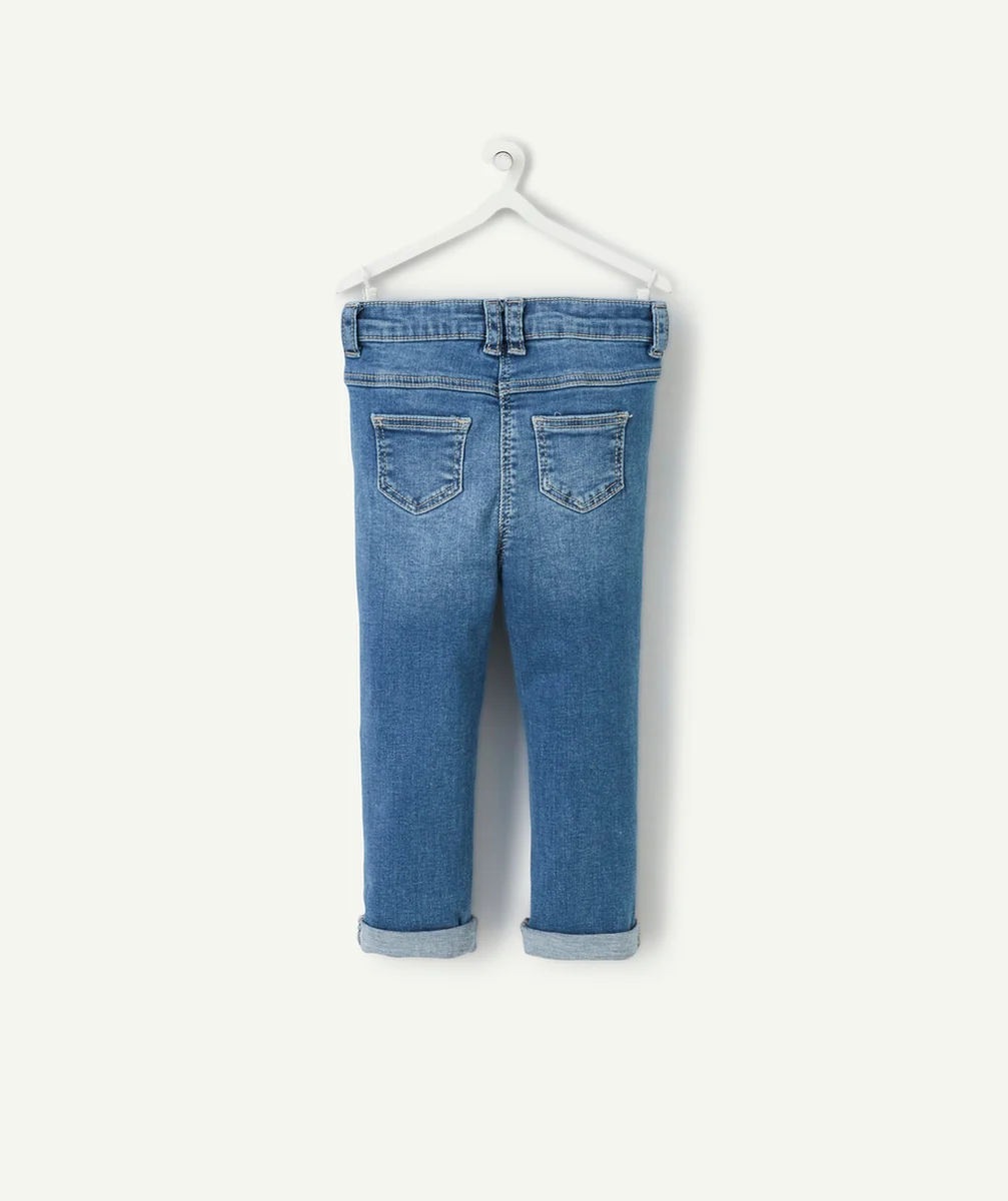 pantalon slim bébé fille en denim low impact avec effet usé